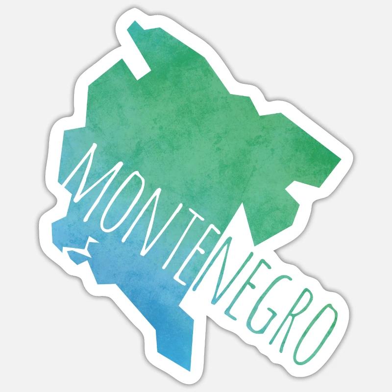 montenegro - Sticker taille S (10 x 10 cm) - blanc mat