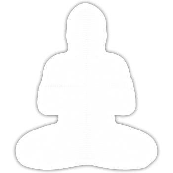 Hynotic BOUDDHA blanc - Sticker taille S (10 x 10 cm) - blanc mat - Devant