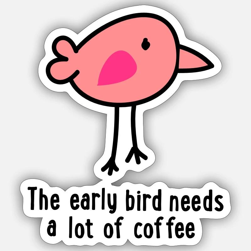 Kaffee - Sticker Größe S (10 x 10 cm) - Mattweiß
