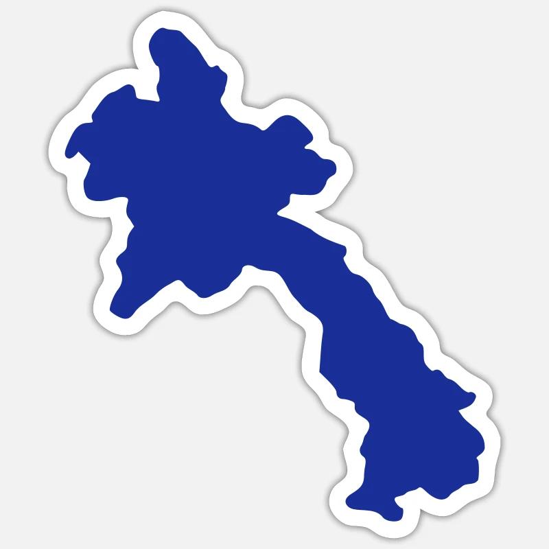 Laos - Sticker size S (10 x 10 cm) - white matte
