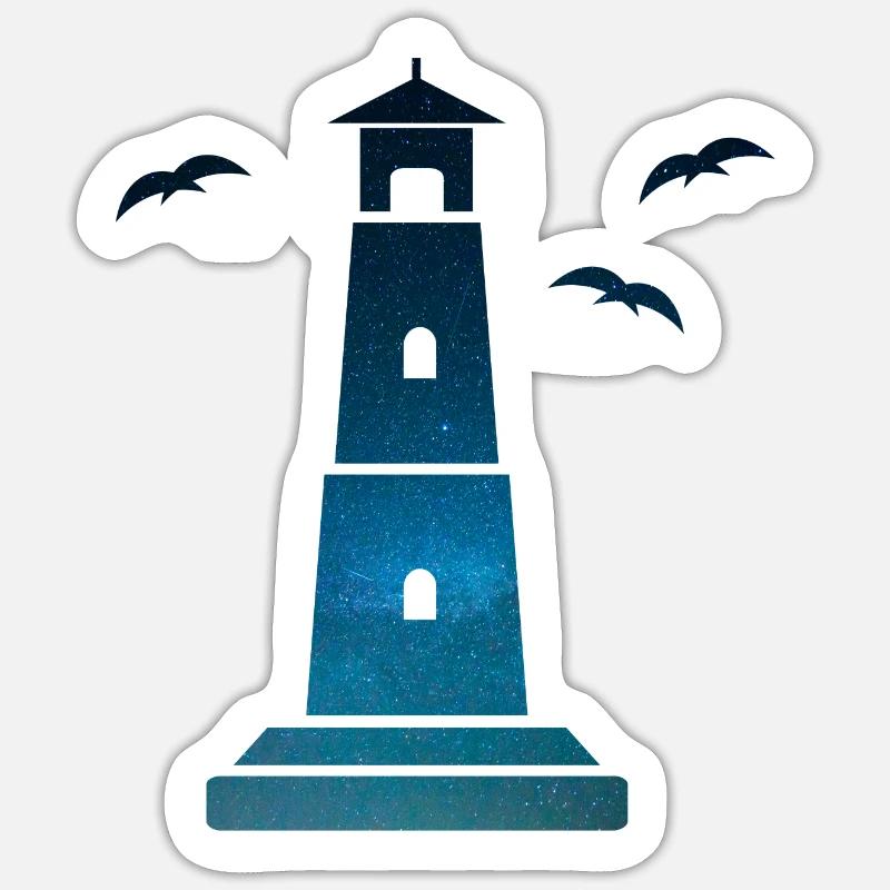 Leuchtturm - Sticker Größe S (10 x 10 cm) - Mattweiß