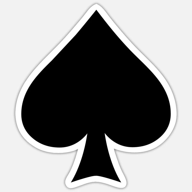 Pik - Karten Sticker Größe S (10 x 10 cm)