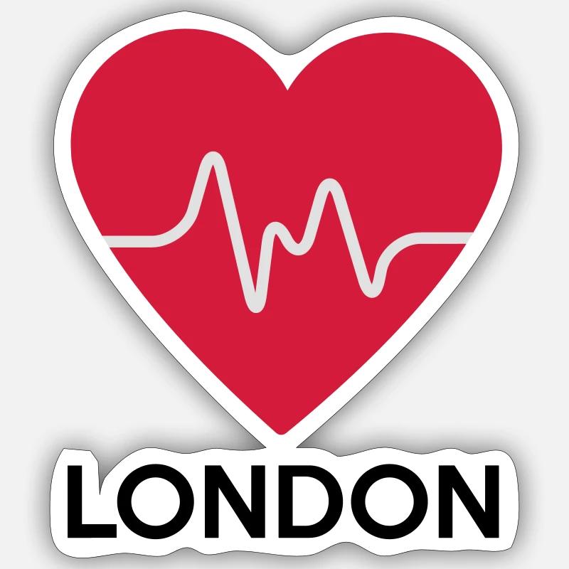 coeur de Londres - Sticker taille S (10 x 10 cm) - blanc mat