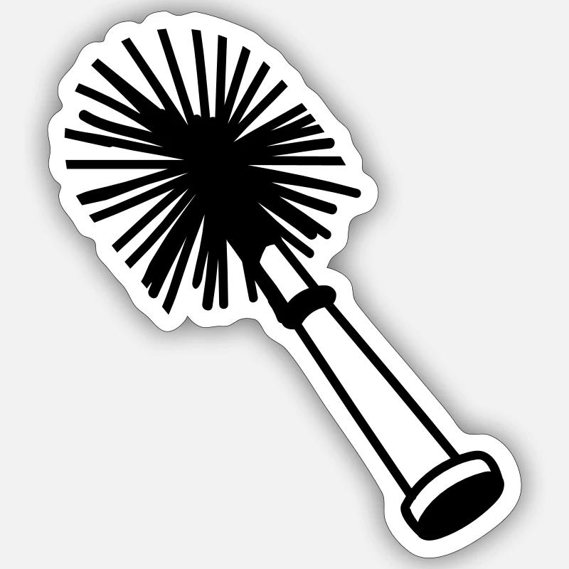 Klobürste - Sticker Größe S (10 x 10 cm) - Mattweiß