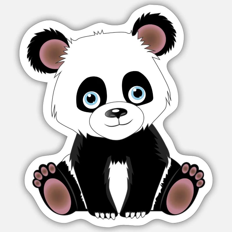 Panda - Sticker Größe S (10 x 10 cm) - Mattweiß