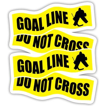 Eishockey - Torlinie nicht überqueren - Sticker Größe S (10 x 10 cm) - Mattweiß - Vorne