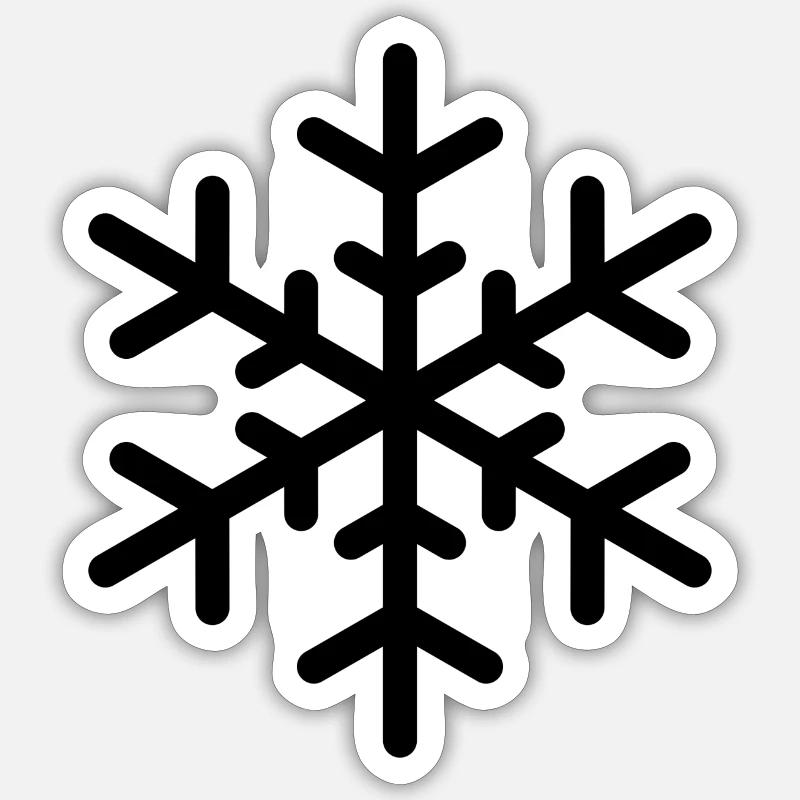 flocon - Sticker taille S (10 x 10 cm) - blanc mat