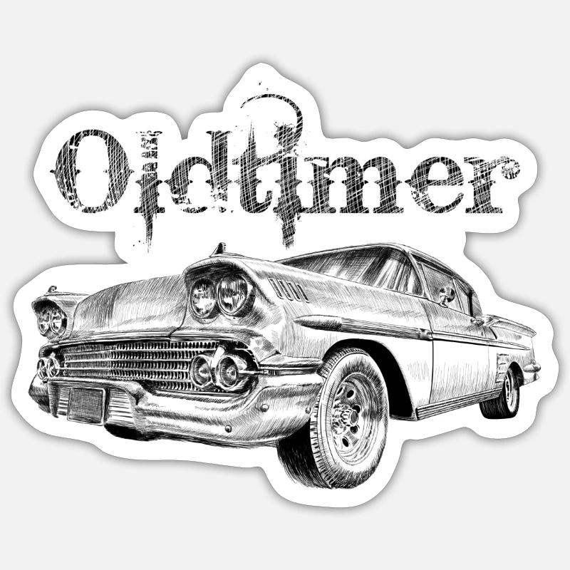 Oldtimer - Sticker size S (10 x 10 cm) - white matte