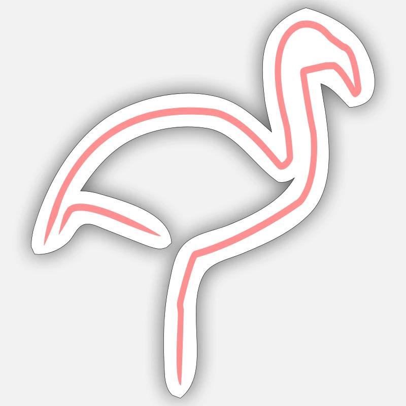flamingo - Sticker size S (10 x 10 cm) - white matte
