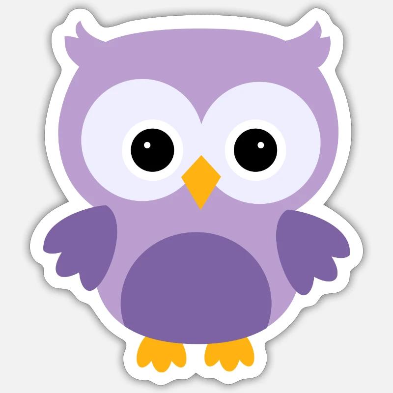 owl52 - Sticker taille S (10 x 10 cm) - blanc mat
