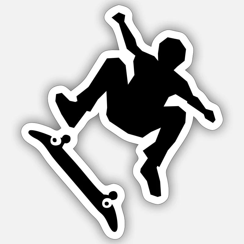 Skateboarder on skateboard - Sticker size S (10 x 10 cm) - white matte