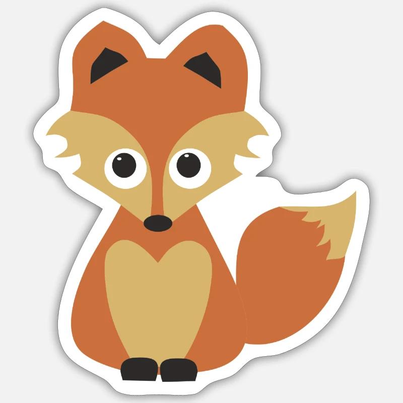 renard - Sticker taille S (10 x 10 cm) - blanc mat