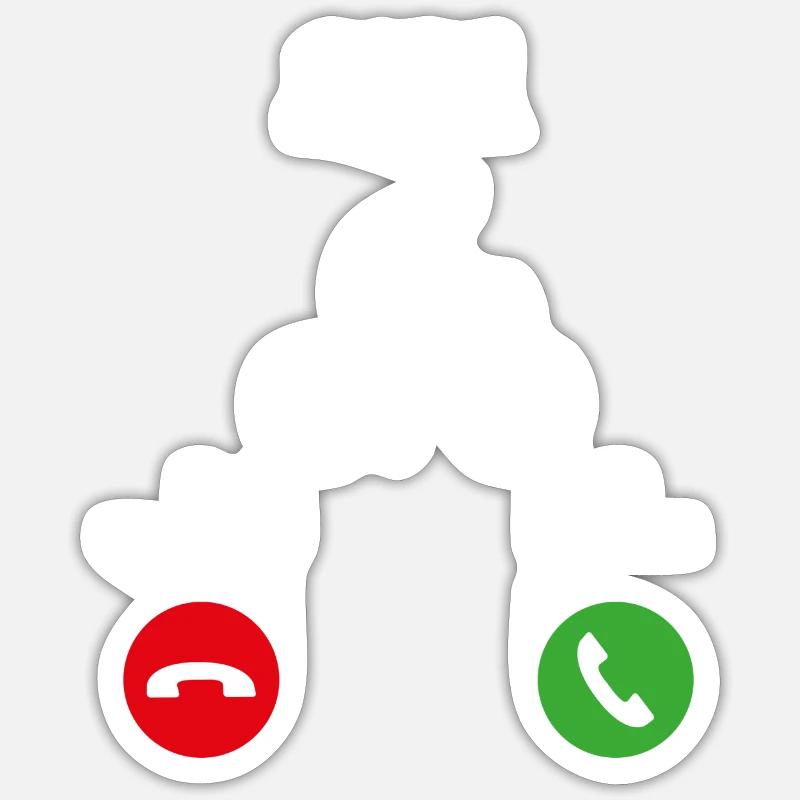 Appel Appel mobile vélo vélo vélo - Sticker taille S (10 x 10 cm) - blanc mat