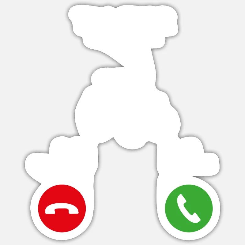 Call Mobile Anruf tractor traktor landwirt - Sticker Größe S (10 x 10 cm) - Mattweiß