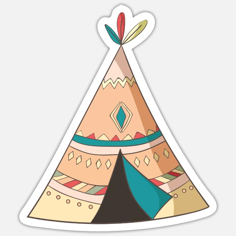 Tipi - Sticker Größe S (10 x 10 cm) - Mattweiß