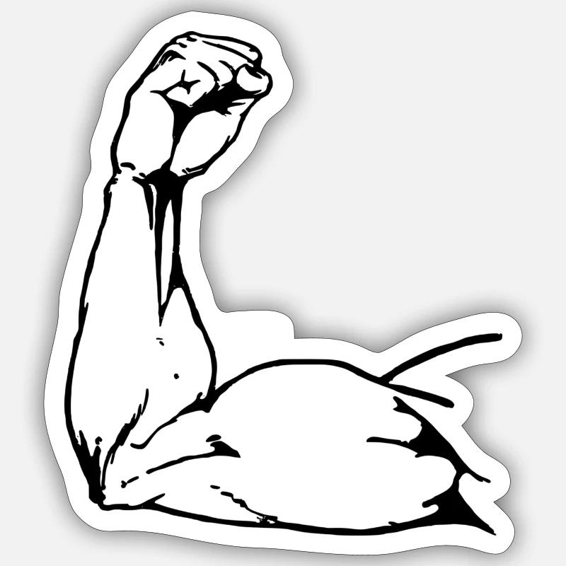 biceps - Sticker taille S (10 x 10 cm) - blanc mat