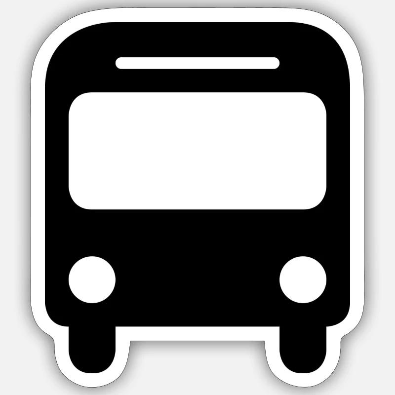 bus - Sticker size S (10 x 10 cm) - white matte