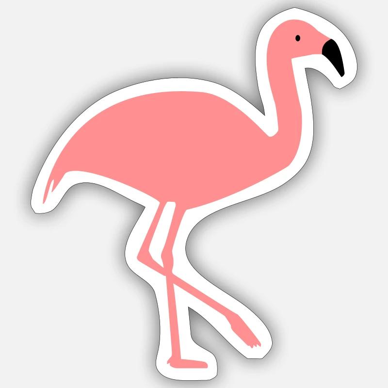 flamingo - Sticker size S (10 x 10 cm) - white matte
