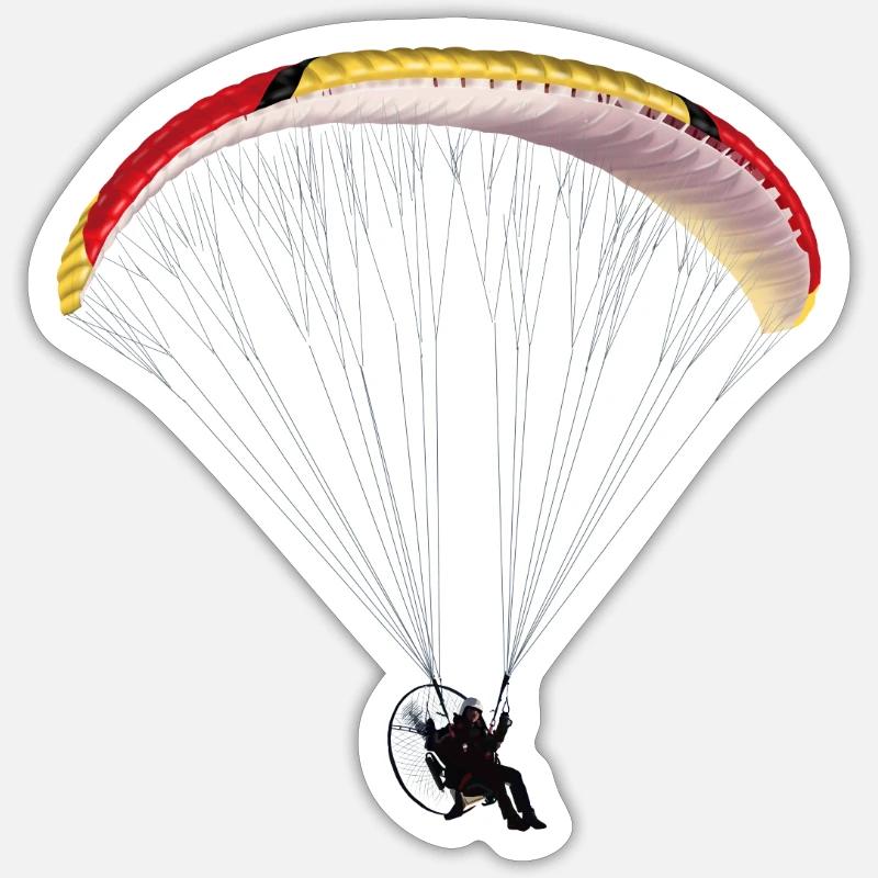 Paramotor - Sticker taille S (10 x 10 cm) - blanc mat