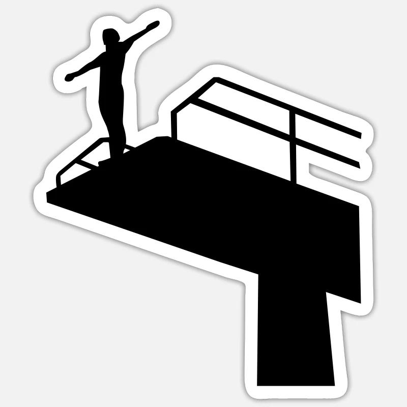 Turmspringen - Sticker Größe S (10 x 10 cm) - Mattweiß