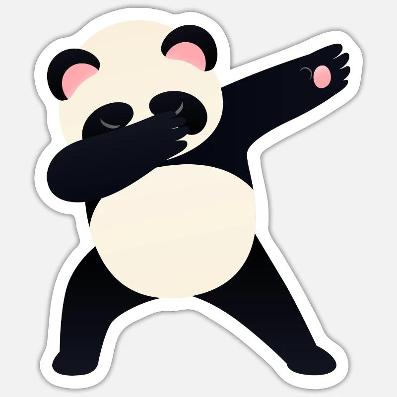 Panda Dab Dance - Cool Gift - Sticker Größe S (10 x 10 cm) - Mattweiß