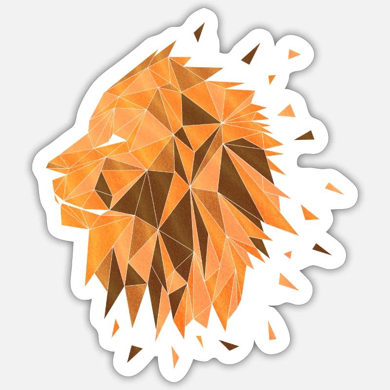 Lion - Sticker taille S (10 x 10 cm) - blanc mat