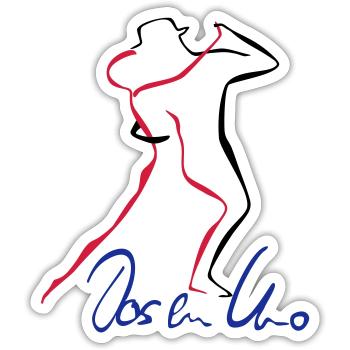 Tango Dos en Uno - Sticker Größe S (10 x 10 cm) - Mattweiß - Vorne