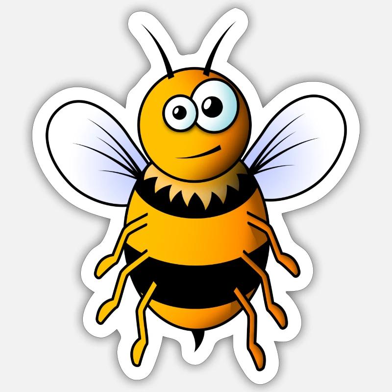 Comic Bee - Sticker size S (10 x 10 cm) - white matte