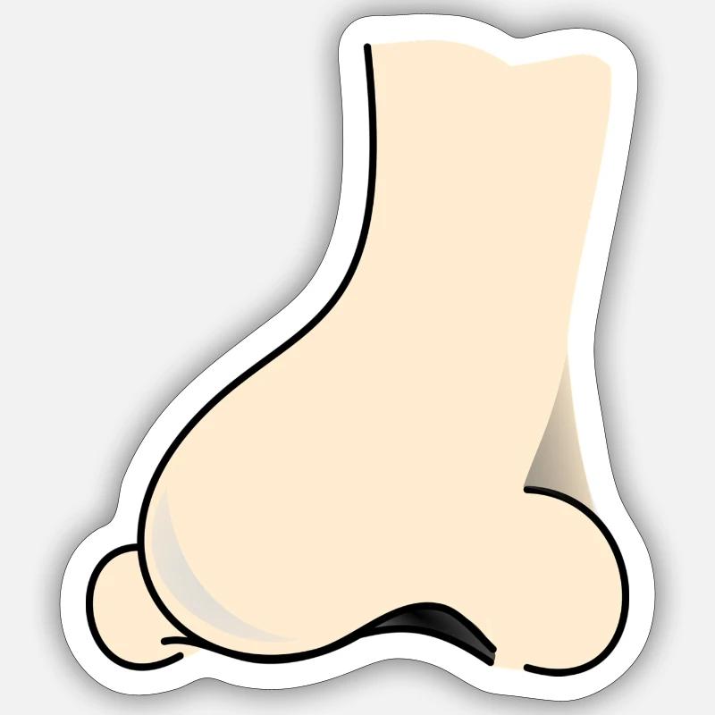 nez - Sticker taille S (10 x 10 cm) - blanc mat