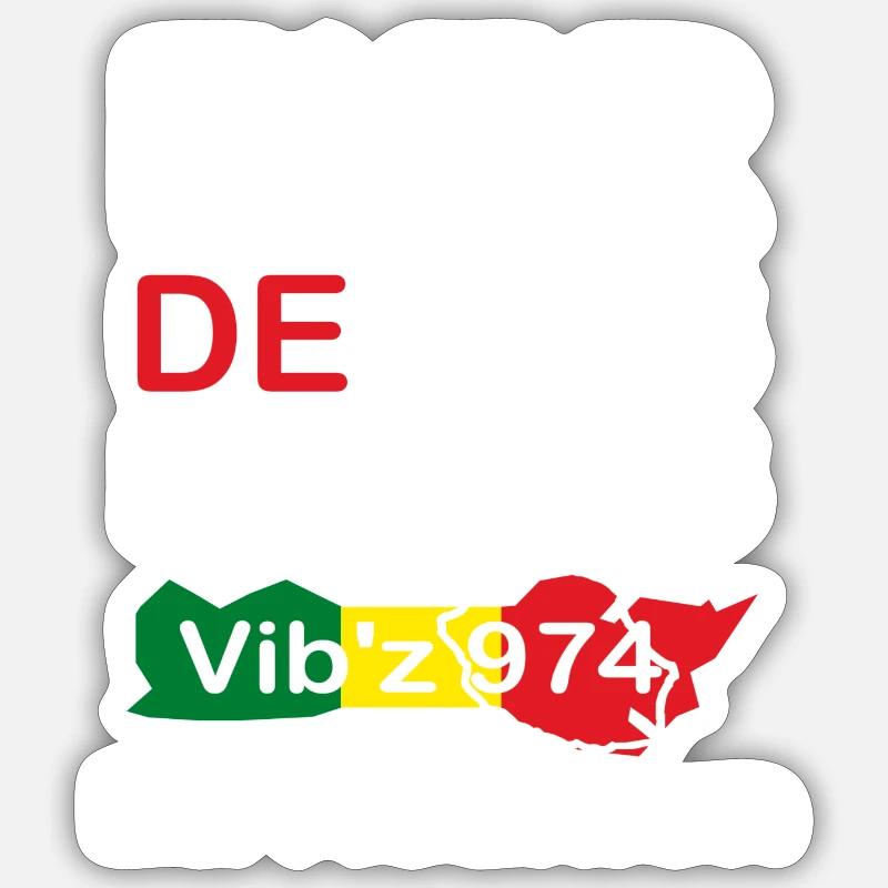 Fier de mes origines 974 - Sticker taille S (10 x 10 cm) - blanc mat