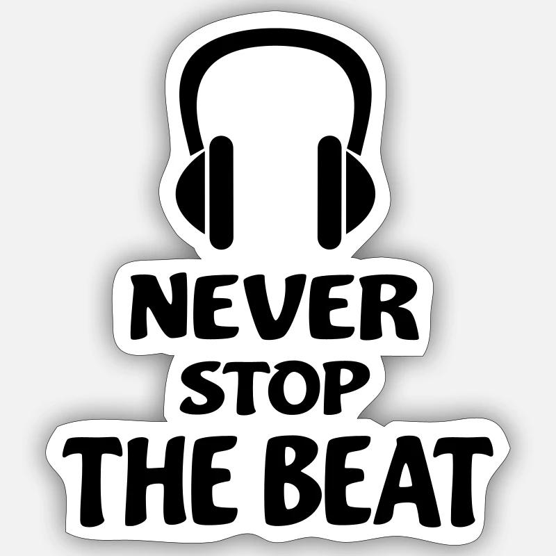 DJ - Sticker size S (10 x 10 cm) - white matte