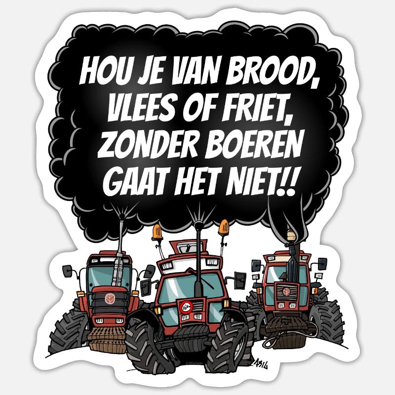 bread tshirt 3x brown Sticker size S (10 x 10 cm)