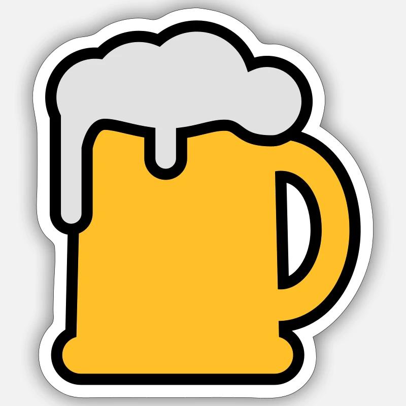 Bierkrung - Sticker Größe S (10 x 10 cm) - Mattweiß