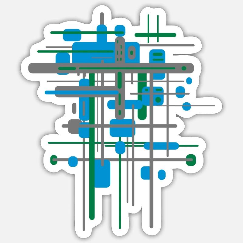 Bauhaus Construction Site - Pattern Abstract - Sticker size S (10 x 10 cm) - white matte