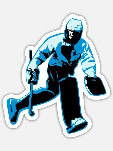 Field hockey goalkeeper - Sticker size S (10 x 10 cm) - white matte
