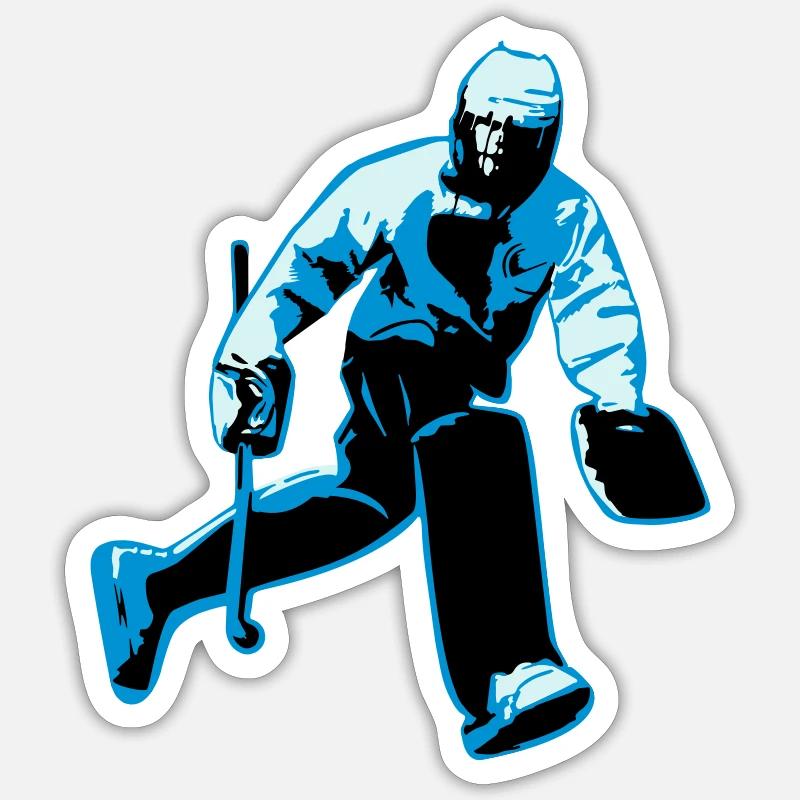 gardien de hockey sur gazon - Sticker taille S (10 x 10 cm) - blanc mat