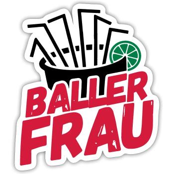 Mallorca Partygirl Party Shirt Ballerfrau Sangria - Sticker Größe S (10 x 10 cm) - Mattweiß - Vorne