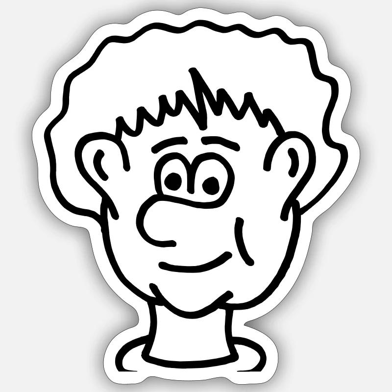 Cooler Comic-Kopf Sticker Größe S (10 x 10 cm)