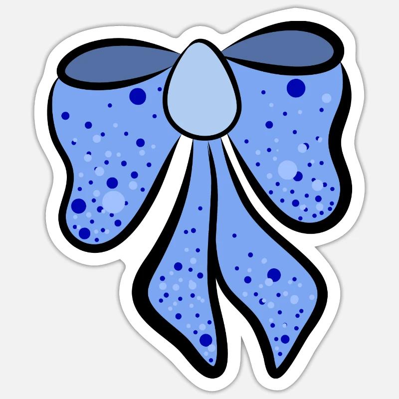 schöne blaue Schleife , Geschenkidee Sticker Größe S (10 x 10 cm)