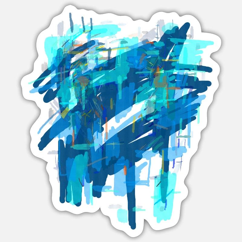 Fond bleu Sticker taille S (10 x 10 cm)