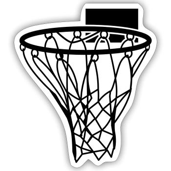 basket-ball cerceau netball partition de sport - Sticker taille S (10 x 10 cm) - blanc mat - Devant