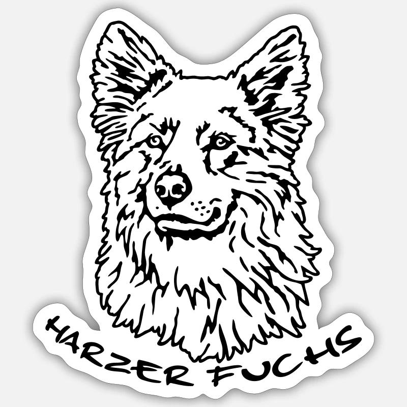 375 Harzer Fuchs - Sticker Größe S (10 x 10 cm) - Mattweiß