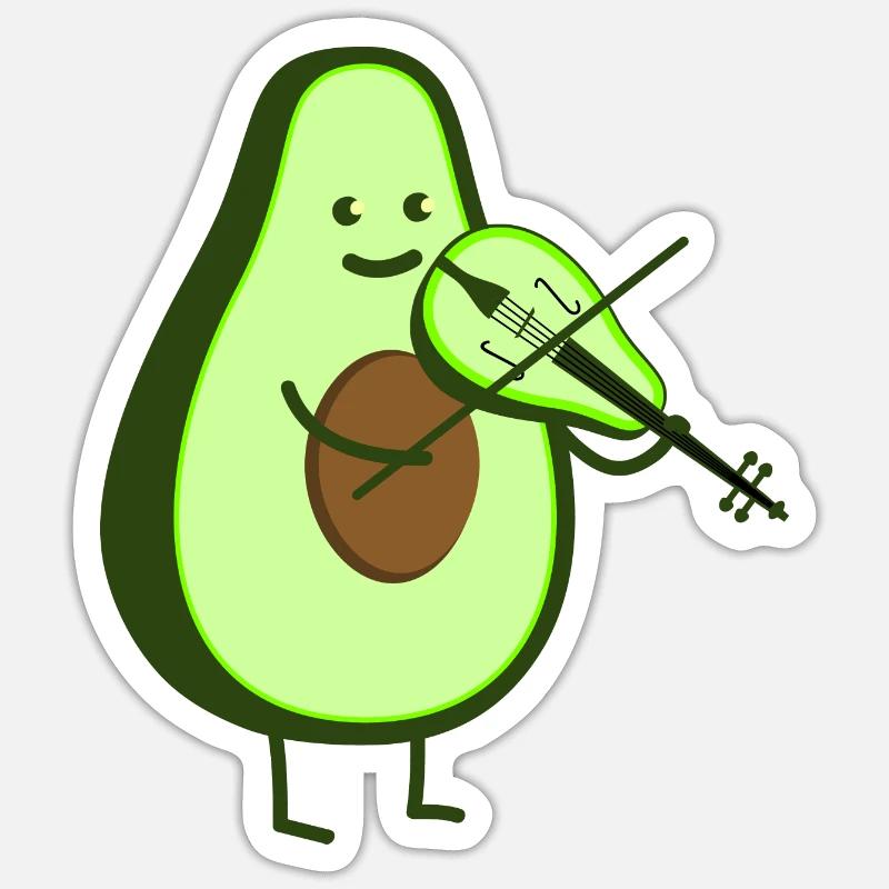 Avocat avec violon Sticker taille S (10 x 10 cm)