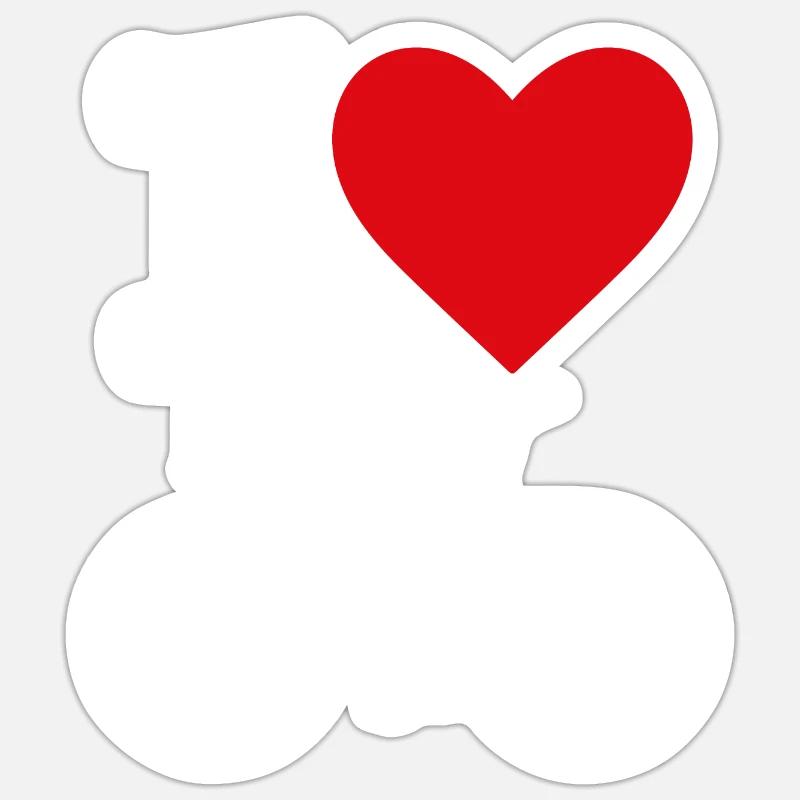 Vélo de course Amour - Sticker taille S (10 x 10 cm) - blanc mat