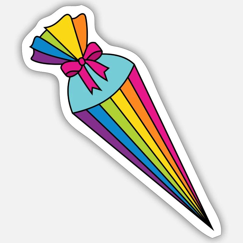 School Cone Sugar Cone Sticker size S (10 x 10 cm)