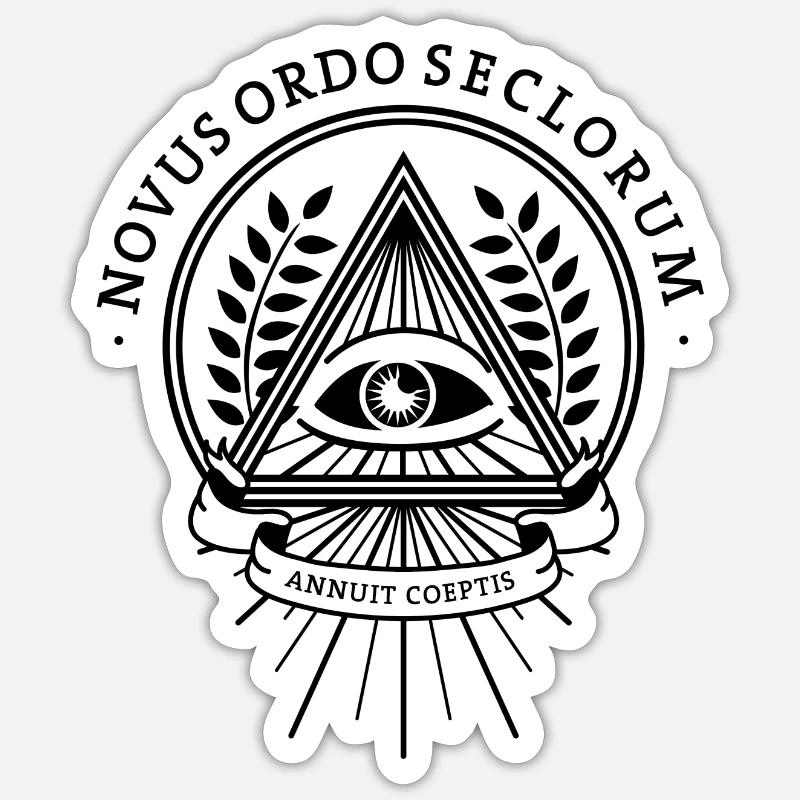 Francs-maçons de la pyramide de l’œil de conspiration des Illuminati Sticker taille S (10 x 10 cm)