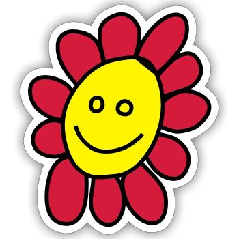 Ich bin eine Blume - Sticker Größe S (10 x 10 cm) - Mattweiß - Vorne
