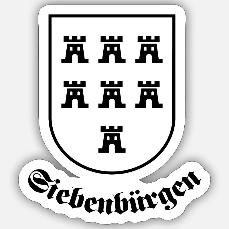Sachsenwappen "Siebenbürgen" einfarbig - Sticker Größe S (10 x 10 cm) - Mattweiß