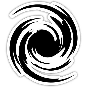 big_swirl - Sticker maat S (10 x 10 cm) - mat wit - Voor