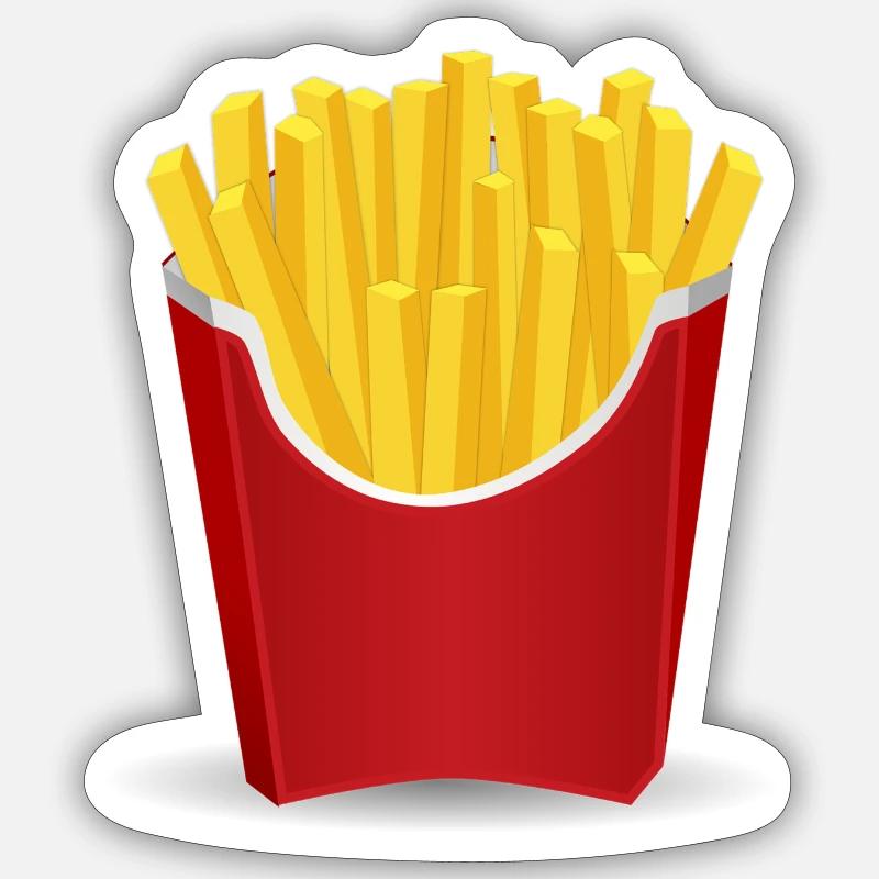 Frites - Sticker taille S (10 x 10 cm) - blanc mat